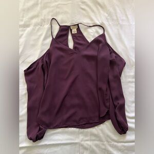 Plum off the shoulder blouse